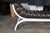 1980s 1980s Attribtued to Jay Spectre for Century Furniture Brown Leather White Bentwood "Eclipse" Bench For Sale - Image 5 of 10