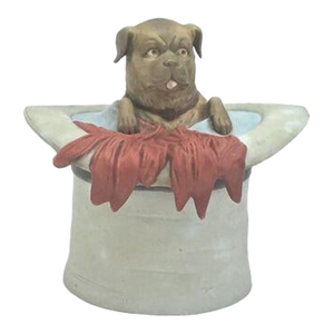 Antique Porcelain Pug in a Hat Jar