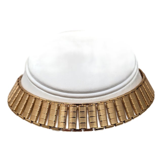 Vintage 1970s Signed Napier Goldtone Collar Necklace For Sale