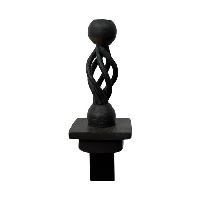 1910s 1910s Elaborate Bent Brass and Wrought Iron Spanish Revival Floor Lamp With Golden Mica Shade For Sale - Image 5 of 11