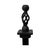 1910s 1910s Elaborate Bent Brass and Wrought Iron Spanish Revival Floor Lamp With Golden Mica Shade For Sale - Image 5 of 11