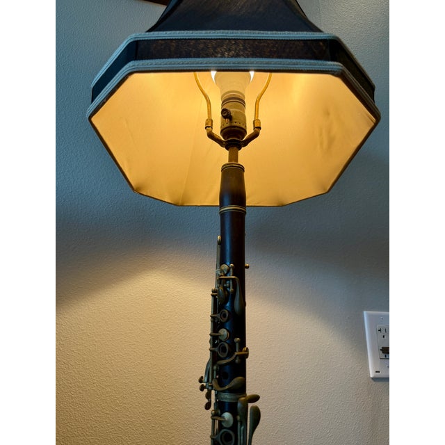 Vintage Frederick Cooper Lamp Chicago Clarinet Instrument Wood Hollywood Regency Design For Sale - Image 11 of 14