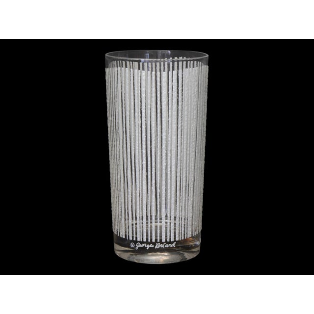 Georges Briard Mid 20th Century Boho Chic Georges Briard “Icicle White” Highball Glasses – Set of 8 For Sale - Image 4 of 4