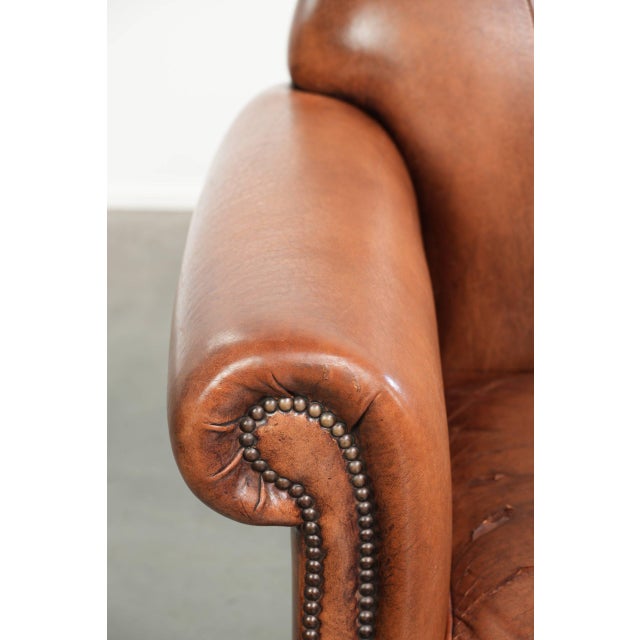 Vintage Sheepskin Armchairs with Decorative Nails, Set of 2 For Sale - Image 11 of 16