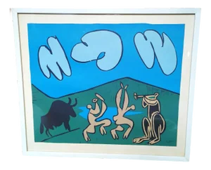 Pablo Picasso, Clouds, 1962, Lithograph, Framed