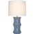 Transitional AERIN for Visual Comfort Signature Marella Medium Table Lamp in Polar Blue Crackle with Linen Shade For Sale - Image 3 of 6
