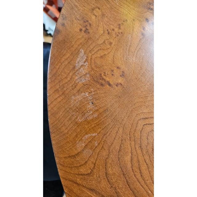 Brown Early 20th Century Neoclassical Burl Wood Table With Metal Ornamentation For Sale - Image 8 of 12