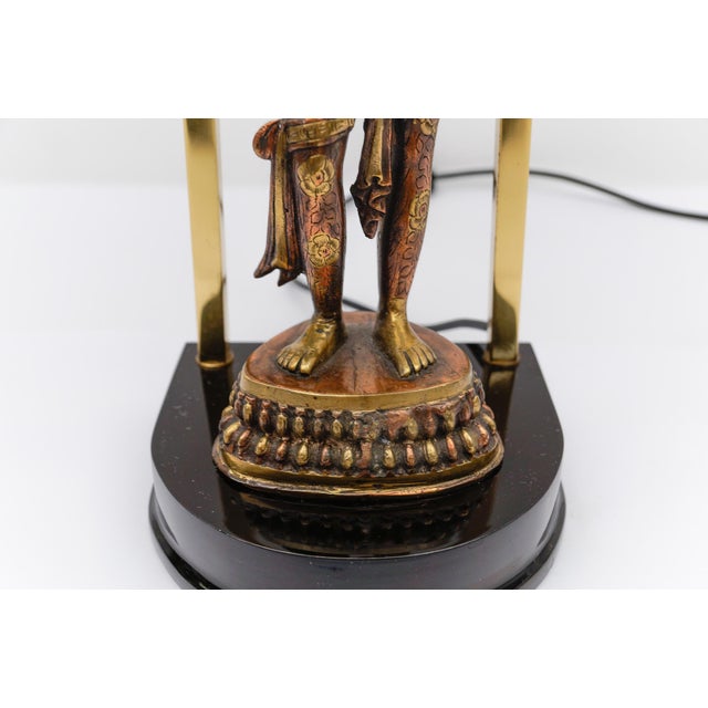Gold Vintage Tara Buddha Statue Table Lamp, 1960s For Sale - Image 8 of 17