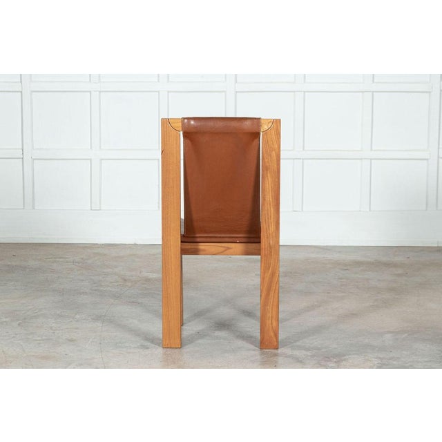French Brutalist Elm & Leather Chairs by Roland Haeusler, 1980s, Set of 8 For Sale - Image 14 of 18