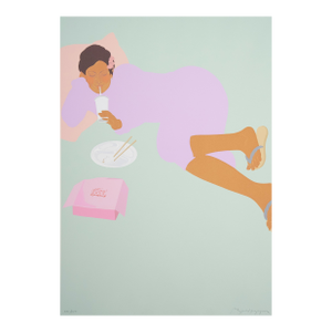 'Floating Bento' by Pegge Hopper, Hawaii, Art Center, Los Angeles, Reclining Woman