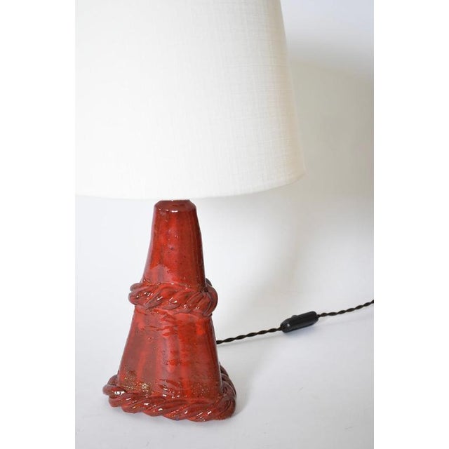 Arrabida Rope Red Table Lamp by Barracuda Interiors For Sale - Image 4 of 5