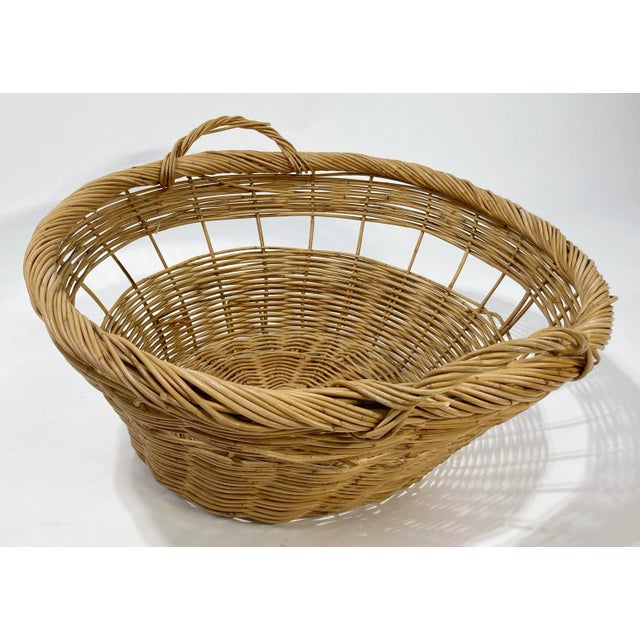 Late 20th Century Vintage Large Loose Weave Gathering Basket For Sale - Image 5 of 8