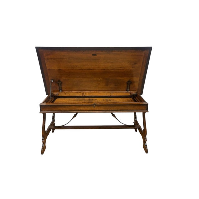 Late 20th Century Late 20th Century Marchetti – Hand Made in Italy Inlaid Walnut Extending Dining Table For Sale - Image 5 of 12