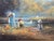Oil Painting of Children Playing on Summers Day in the English Countryside 1980 Circa For Sale - Image 13 of 15