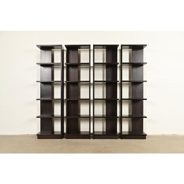 Art Deco Modern Art Deco Dark Oak Modular Étagères or Bookcases, Set of Four For Sale - Image 3 of 10