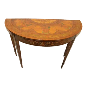 19th Century English Hepplewhite Hand Painted Console Table