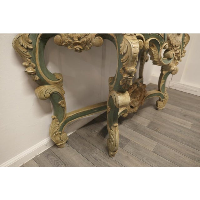 Paint French Baroque Console Table, 1860 For Sale - Image 7 of 13