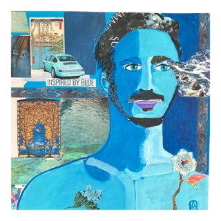 Inspired by Blue, Original Collage by Adria Becker For Sale