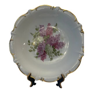 Vintage Schuman Arzberg Bavaria Germany "Lilac Time" Scalloped Porcelain 12" Decorative Plate For Sale