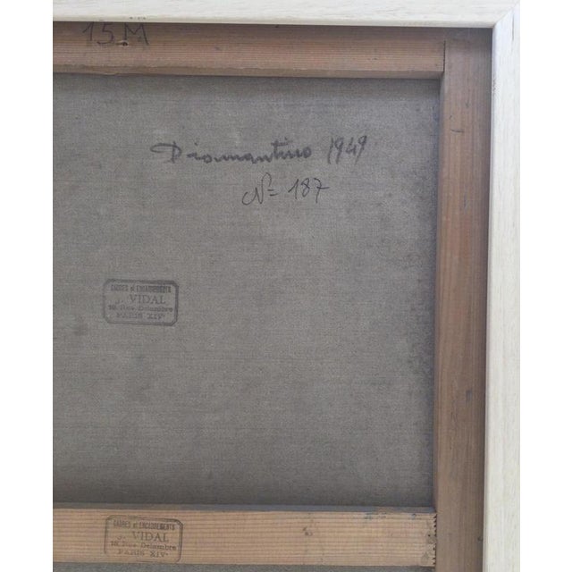 Diamentino Riera, Nude at his toilet, 1949, Oil on mounted Paper For Sale - Image 4 of 7