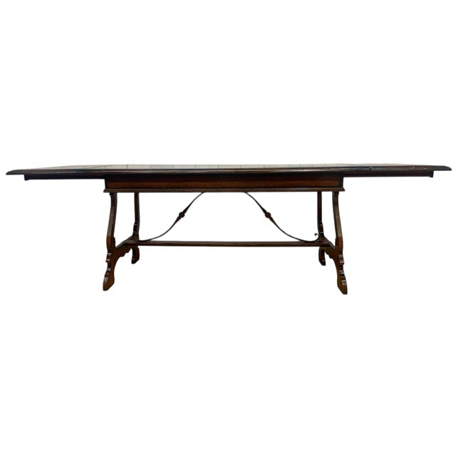 Vintage Marchetti – Hand Made in Italy Inlaid Walnut Extending Dining Table with Two Leaves Handcrafted Italian extending...