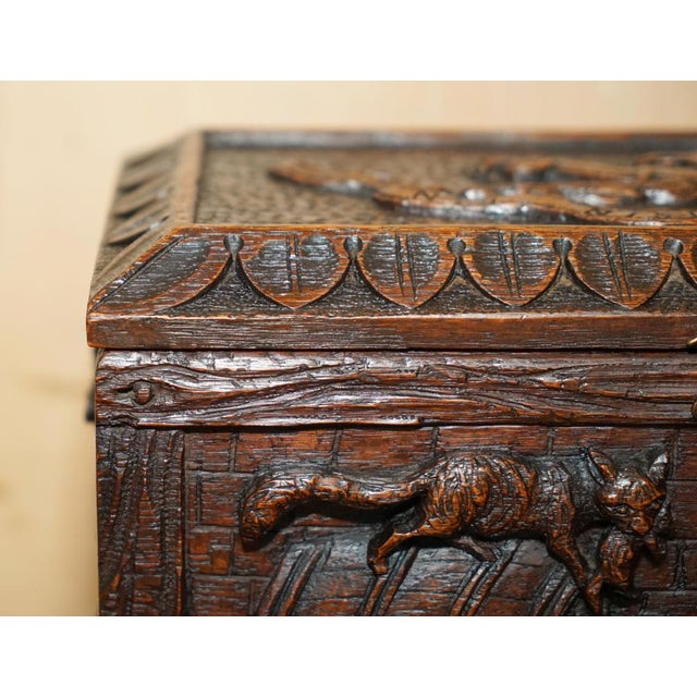 Late 19th Century Carved Black Forest Wood Smoking Pipe Cabinet Box, 1870s For Sale - Image 5 of 18