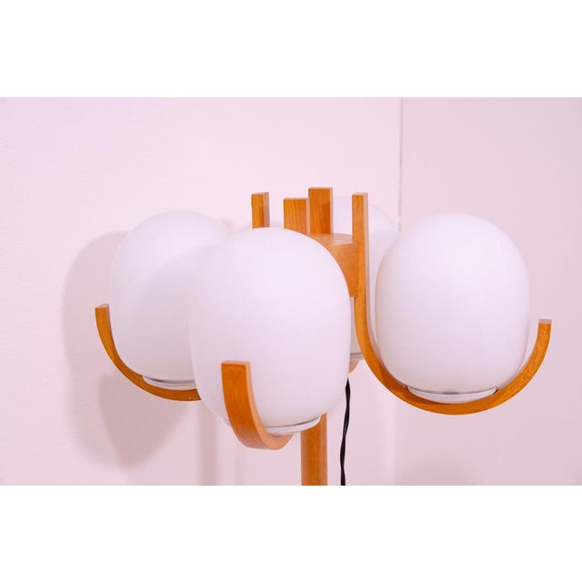 Wood Atomic Age Hotel Floor Lamp, Czechoslovakia, 1970s For Sale - Image 7 of 18