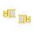 14K Yellow Gold 1.0 Cttw Invisible Set Princess-Cut Diamond Composite 8 Stone Stud Earrings, A Pair For Sale - Image 4 of 6