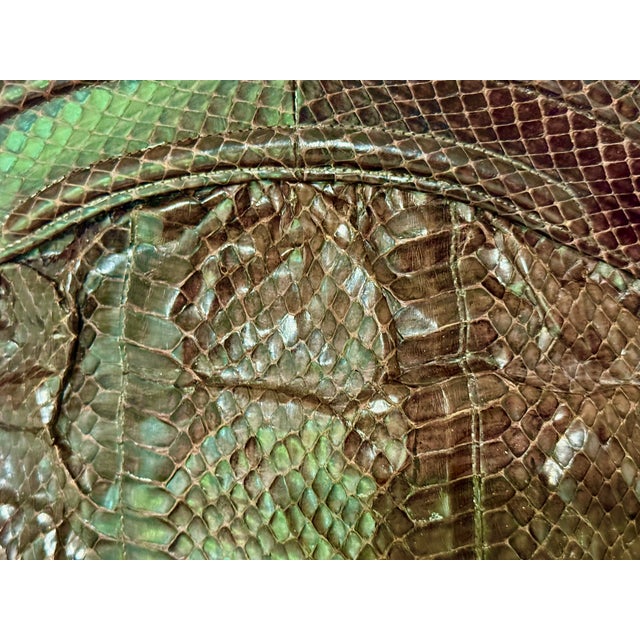 Purple Barbara Bolan Neiman Marcus Large Snakeksin Clutch For Sale - Image 8 of 9