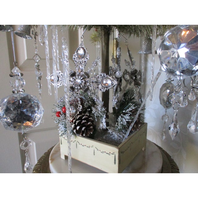 1970s Old Replica of Antique First Artificial Christmas Tree With Ornaments Rare Find 36" For Sale - Image 5 of 16