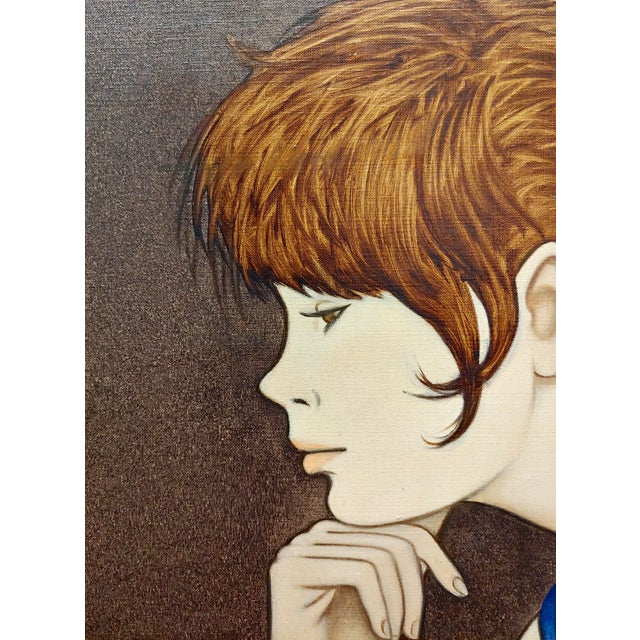 1960s Philippe Noyer - Girl & a Monkey - Oil Painting For Sale - Image 5 of 10