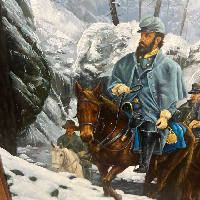 Oil on Canvas Painting by A. Degrazio Copy of "The Romney Expedition" Depicting Major General Thomas J. "Stonewall" Jackson For Sale In Washington DC - Image 6 of 12