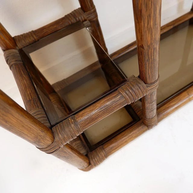 Deconstructed Bamboo and Smoked Glass Shelf, 1970s For Sale - Image 5 of 15