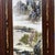 Chinoiserie Four-Panel Rosewood Framed Porcelain Plaque Wall Screen, Ink Color Mountain Landscape, Chinoiserie Wall Art Set For Sale - Image 3 of 10