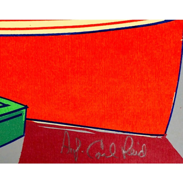 Carl Reid (late 20th century) Silkscreen print in 5 colors on yellow paper Artist's Proof AP