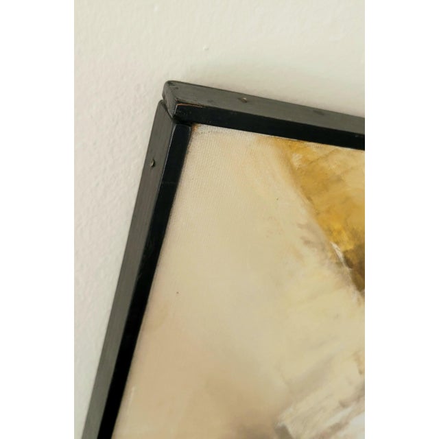Mid-Century Modern Cubist Painting in Browns and Neutrals Original Artwork in Custom Black Frame 1960s For Sale - Image 4 of 8
