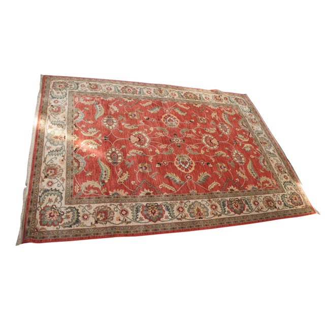 Traditional Karastan Ashara 100% Wool Red Agra Acanthus Palmette 549 Area Rug Carpet 9 X 12 For Sale - Image 3 of 15