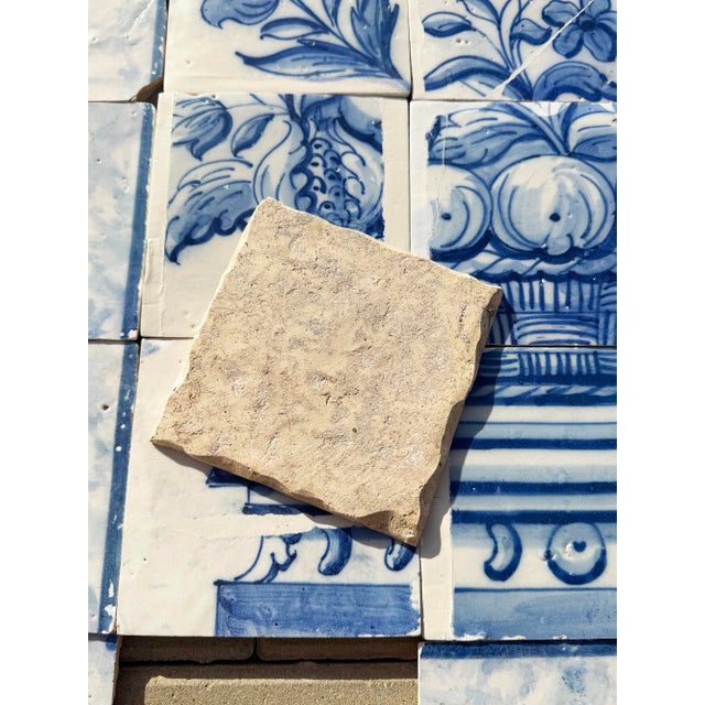 Antique 18th Century Portuguese Baroque Blue & White Fruit Basket Tile Panel For Sale - Image 14 of 14