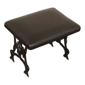 Federal Style Cast Iron and Leather Stool