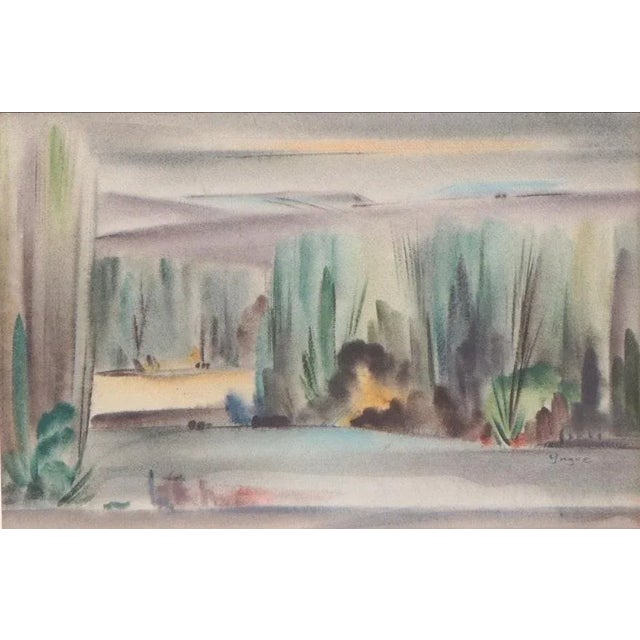 Yngve H. Olsen (American, 1905 – 2000) Untitled (landscape), mid-20th century Double-sided watercolor painting on paper...