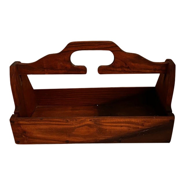 Late 20th Century Handmade Wood Carrying Crate For Sale