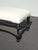 Modern White Bed Side Bench With Curved Black Base & Designer Fabric For Sale In Los Angeles - Image 6 of 11