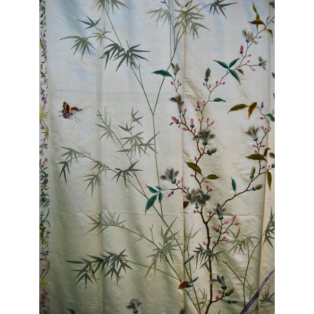 Late 19th Century Chinese Silk Embroidery Curtains 19 Century For Sale - Image 5 of 16