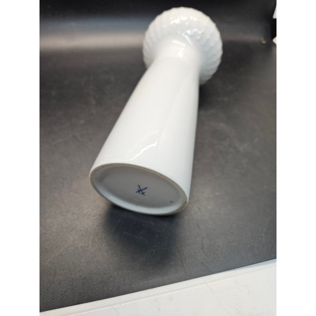 Mid-Century Modern MCM Meissen Weifs White Blanc De Chine German Porcelain Vase For Sale - Image 3 of 3