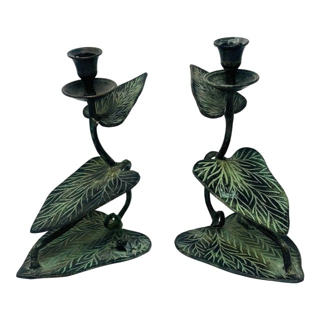 Vintage Candle Holders, a Pair For Sale