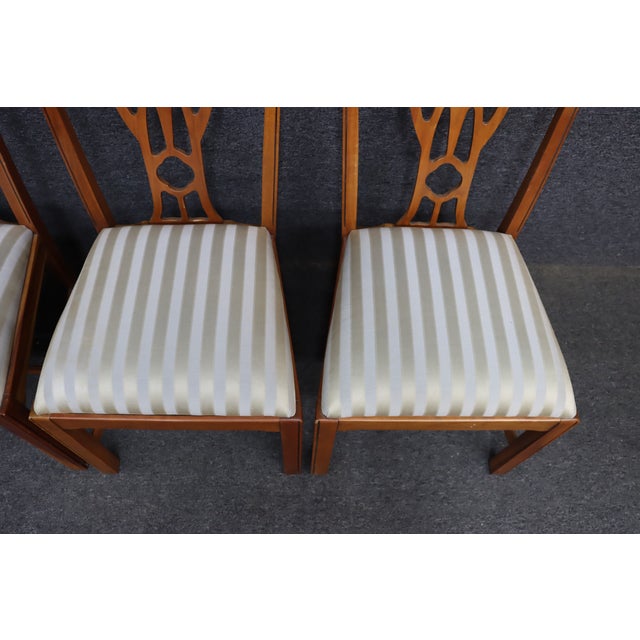 Wood Set of 10 Harden Chippendale Style Cherry Dining Chairs For Sale - Image 7 of 14