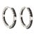 Roberto Coin 1.9ctw Black Sapphire and Diamond Hoop Earrings, 18k White Gold, A Pair For Sale