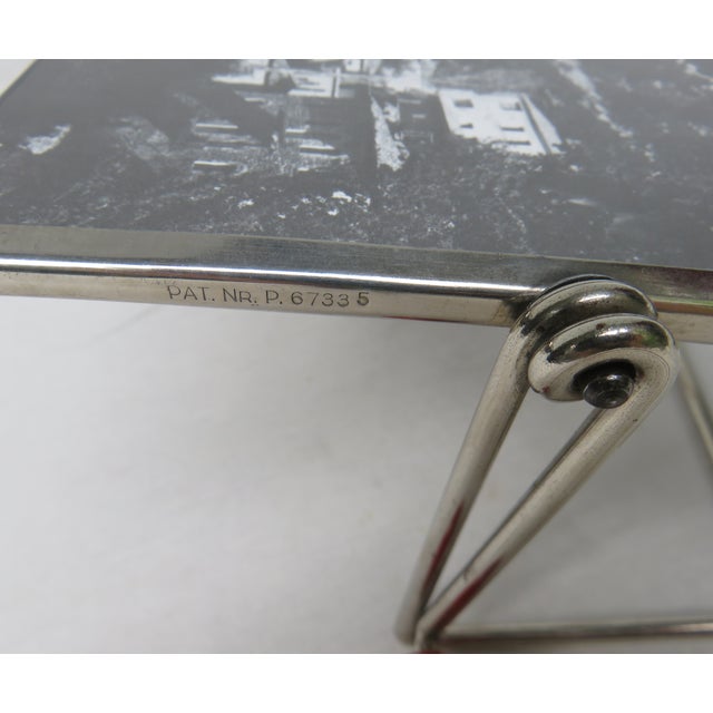 Bauhaus Nickel-Plated Picture in Wood, 1920s For Sale - Image 12 of 15