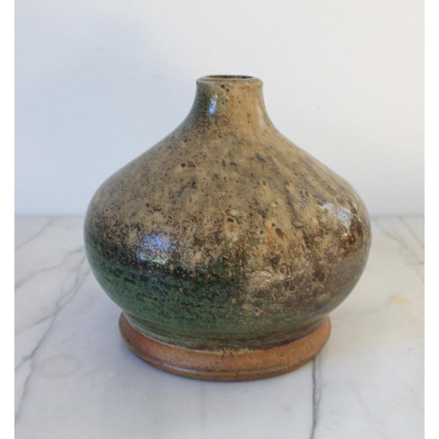 Vintage Studio Art Glazed Pottery Vase For Sale - Image 4 of 8