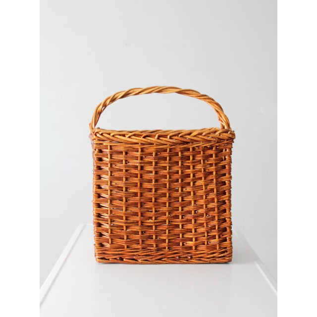 Vintage Wicker Market Basket For Sale - Image 12 of 15